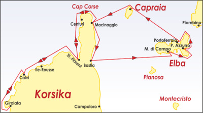 Cap Corse bis Girolata, ca. 300 sm